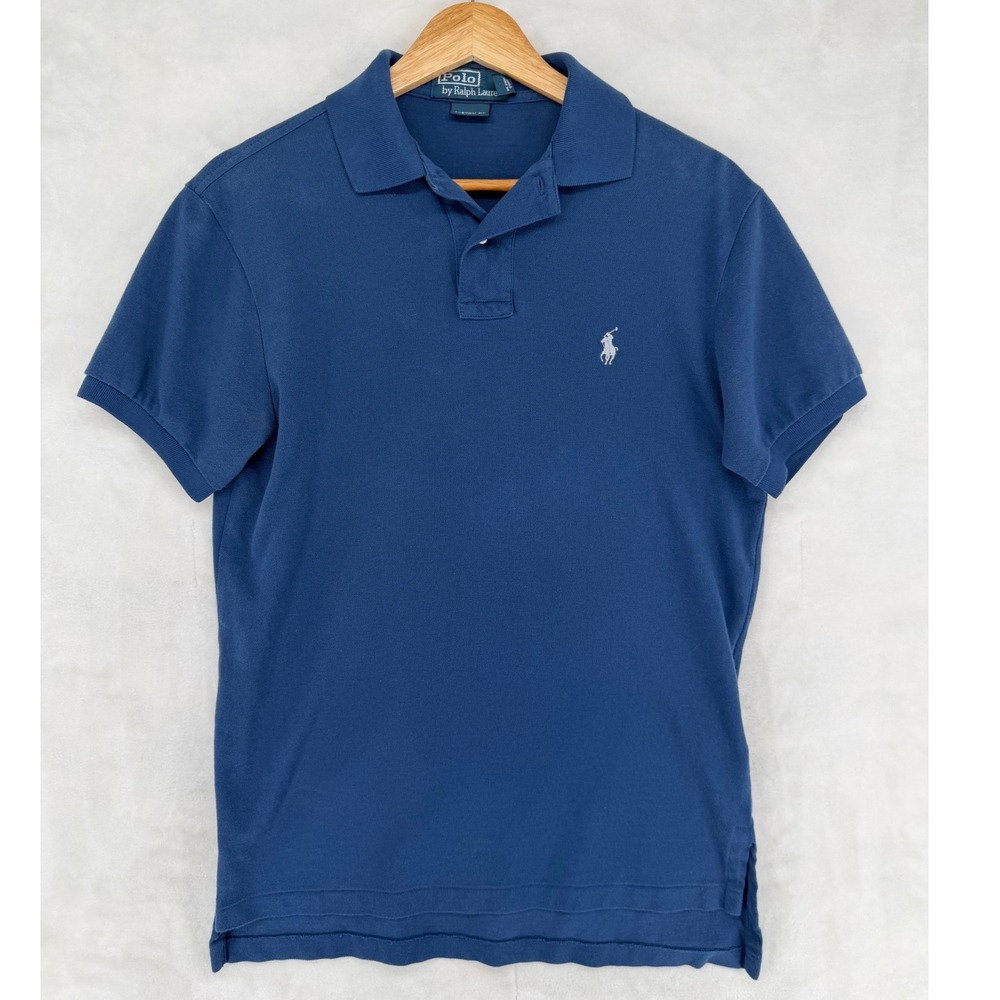 Polo Ralph Lauren Mens Custom Fit Short Sleeve Polo Shirt Blue Small 1257
